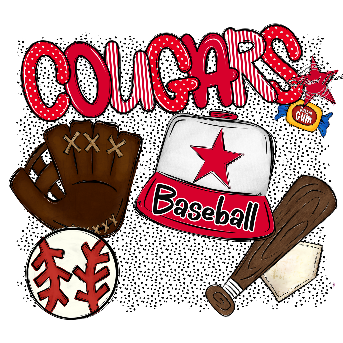 Cougars Baseball Spirit-Red