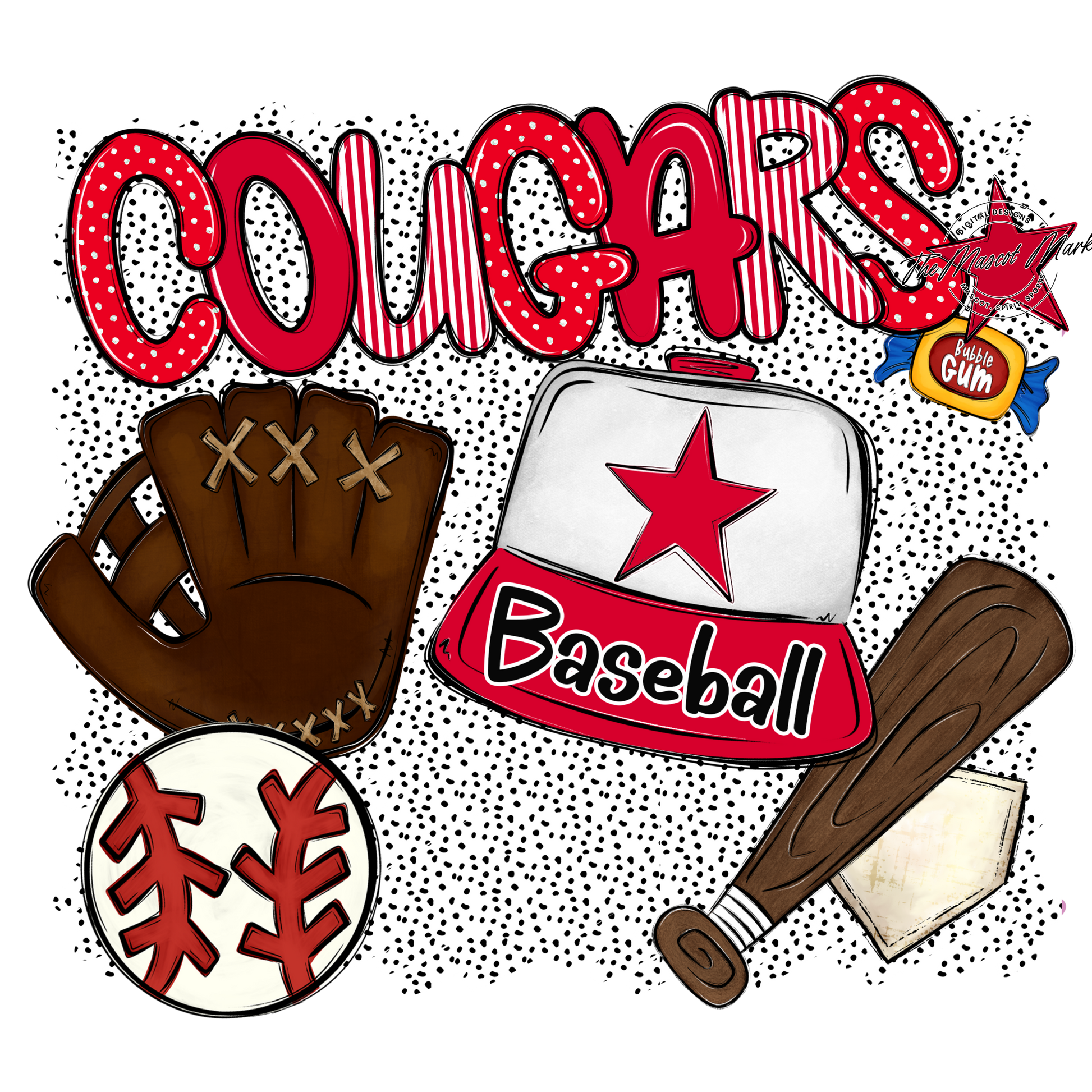 Cougars Baseball Spirit-Red