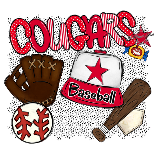 Cougars Baseball Spirit-Red
