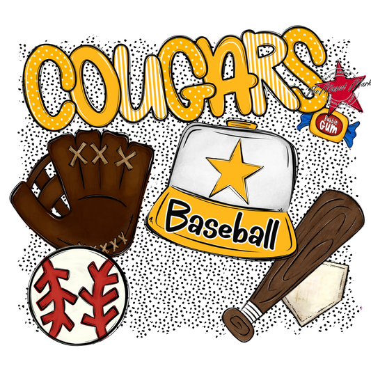 Cougars Baseball Spirit-Yellow