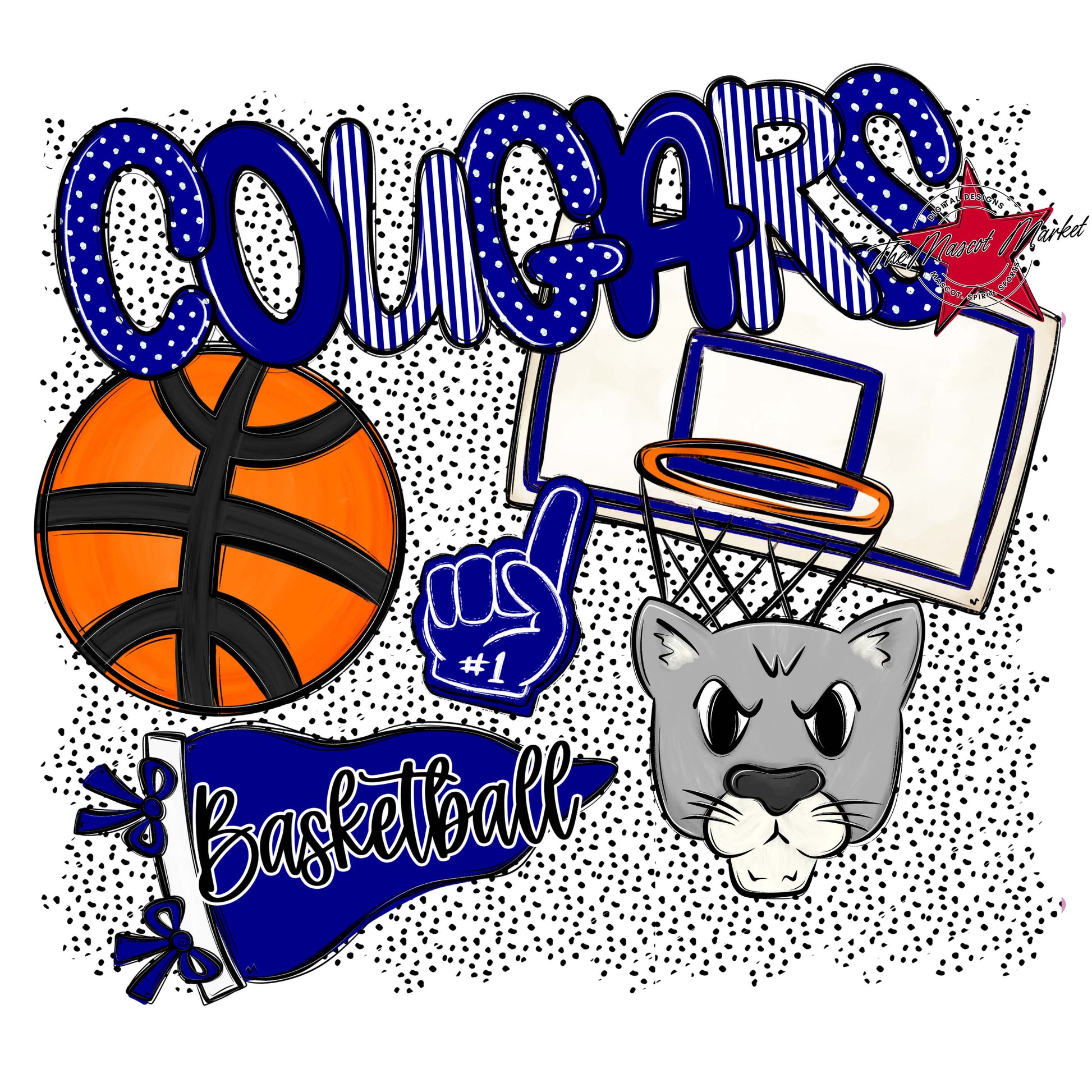 Cougars Basketball Spirit-Blue