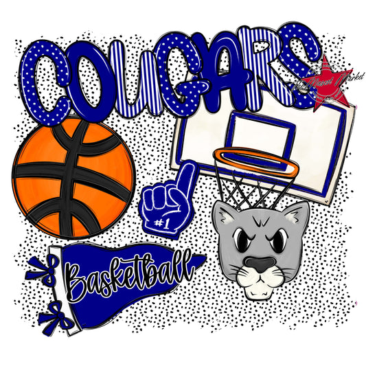 Cougars Basketball Spirit-Blue