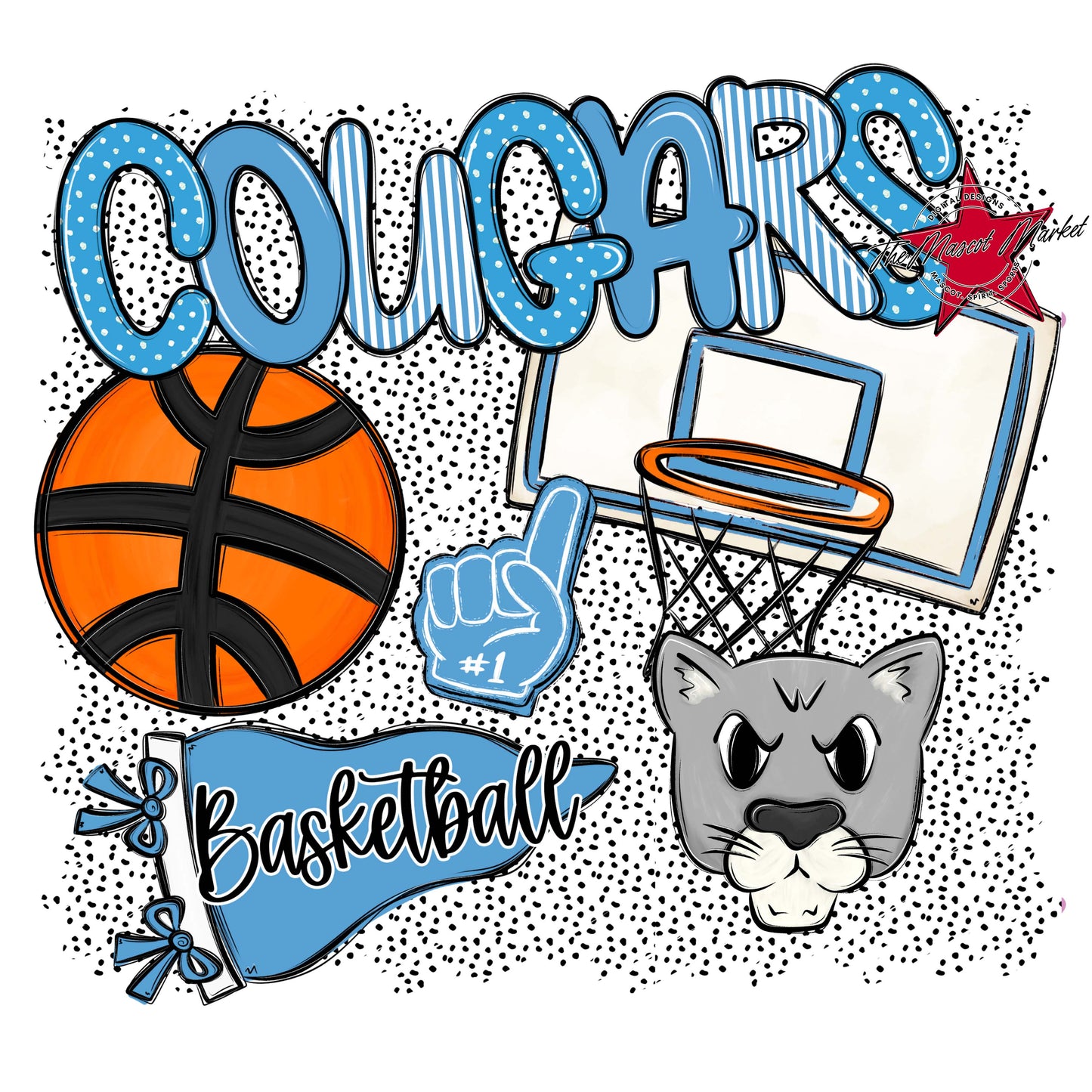 Cougars Basketball Spirit-Carolina Blue