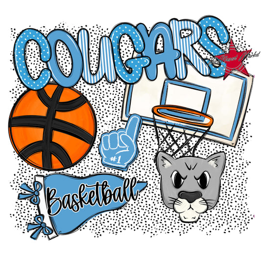 Cougars Basketball Spirit-Carolina Blue