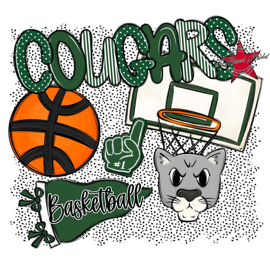 Cougars Basketball Spirit-Green