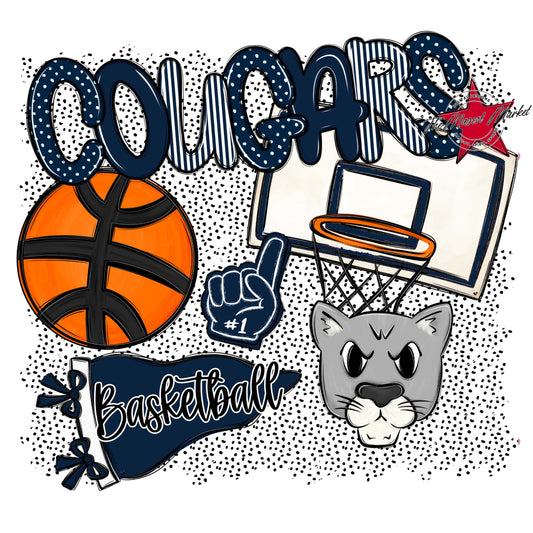 Cougars Basketball Spirit-Navy