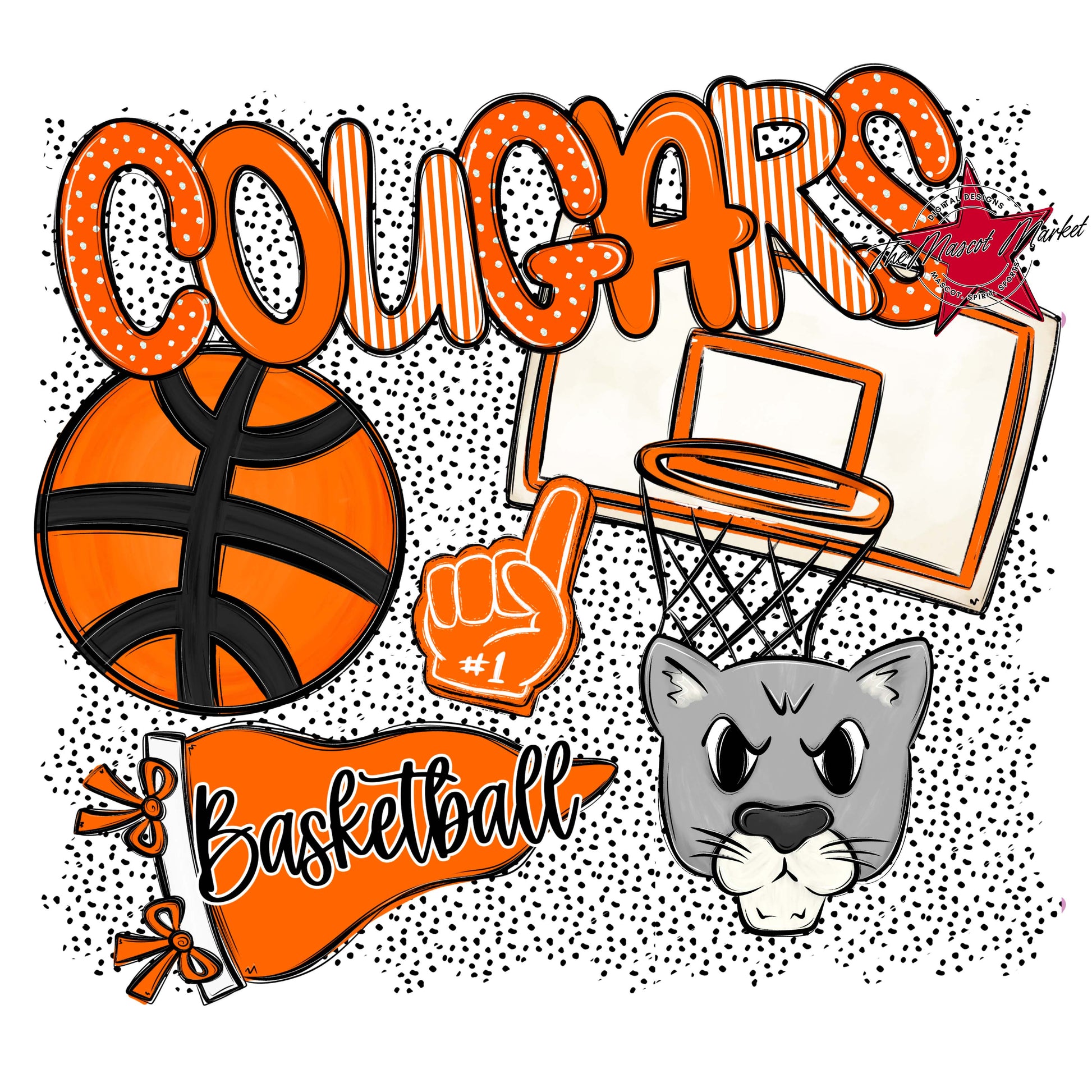 Cougars Basketball Spirit-Orange