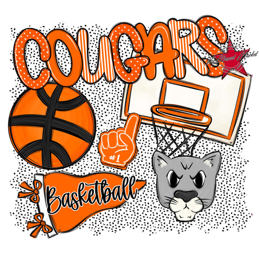 Cougars Basketball Spirit-Orange