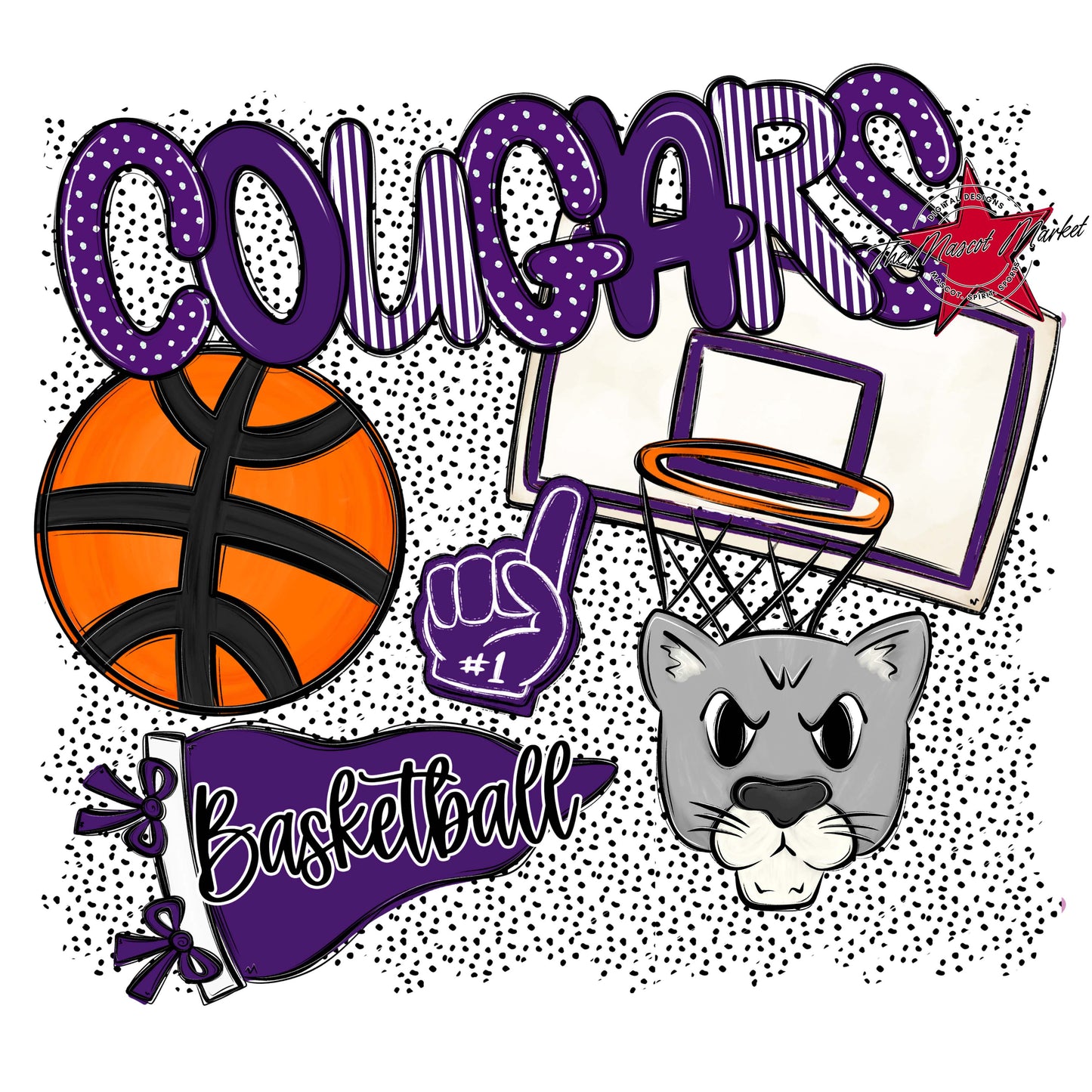 Cougars Basketball Spirit-Purple