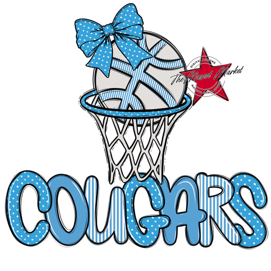 Cougars Basketball Spirit Design-Carolina Blue