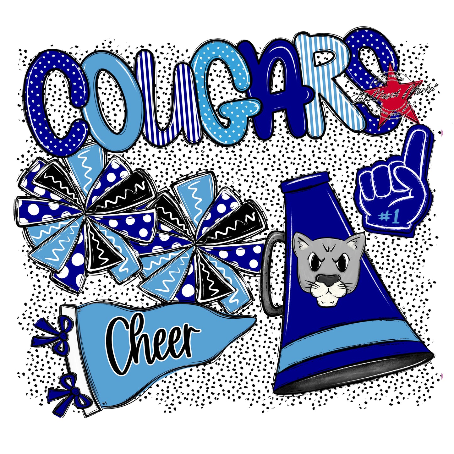 Cougars Cheer Spirit-Blue & Carolina Blue
