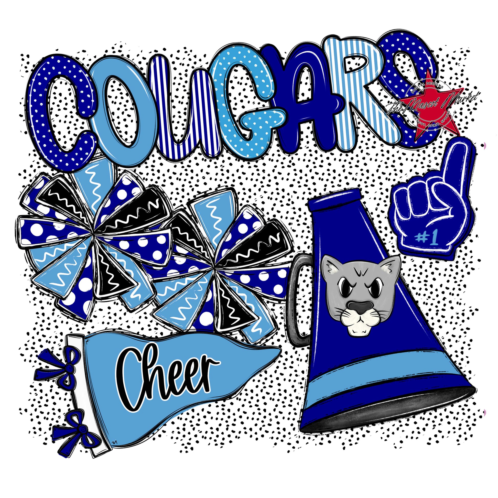 Cougars Cheer Spirit-Blue & Carolina Blue