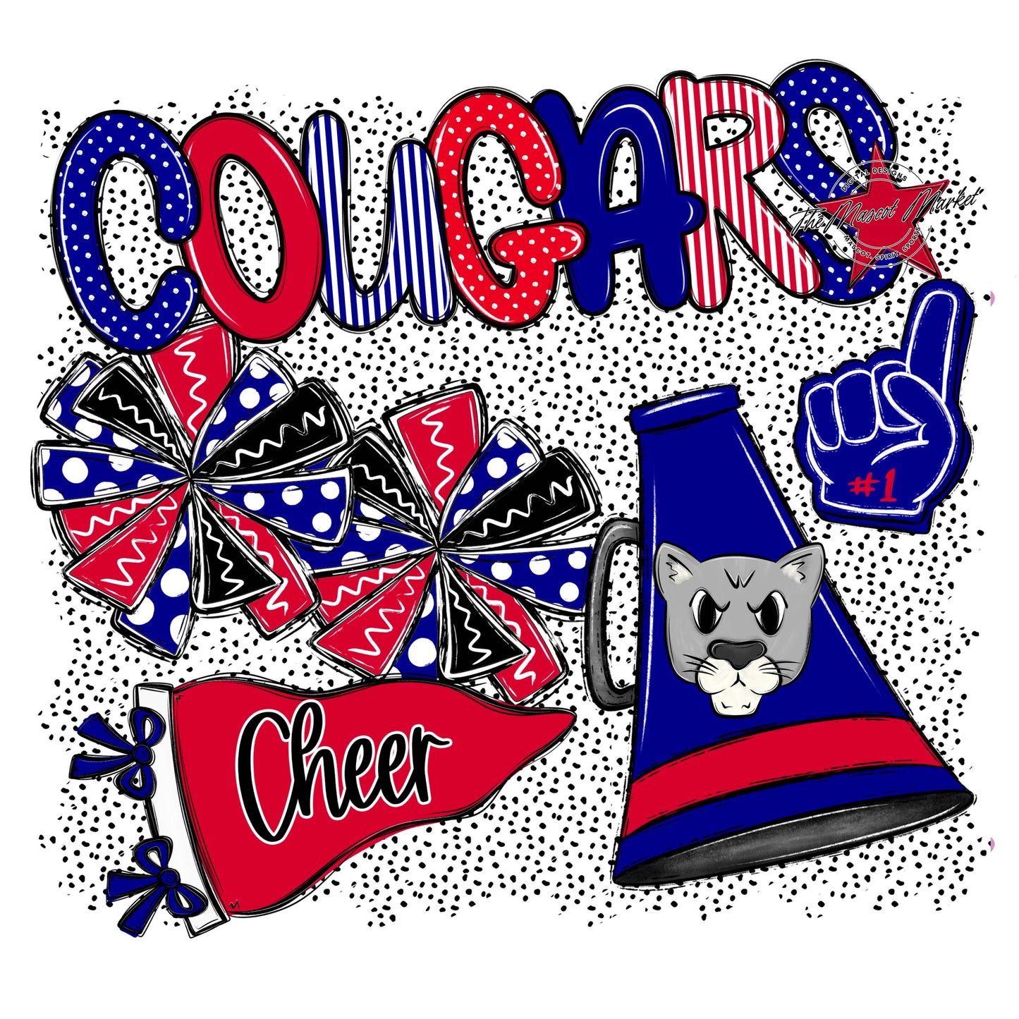Cougars Cheer Spirit-Blue & Red