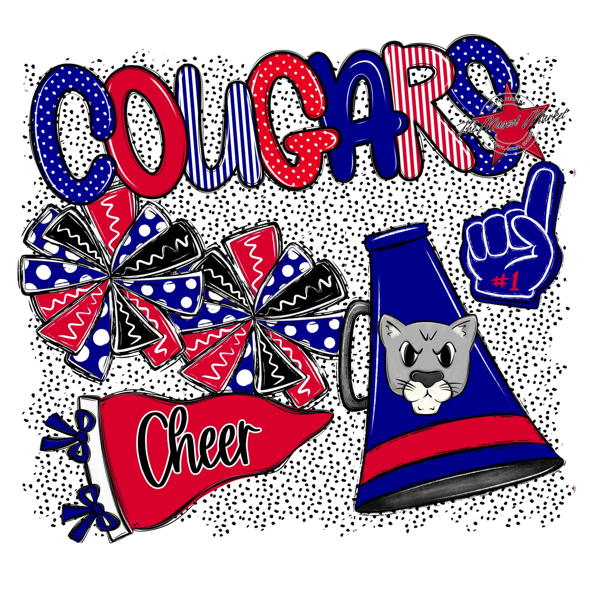 Cougars Cheer Spirit-Blue & Red