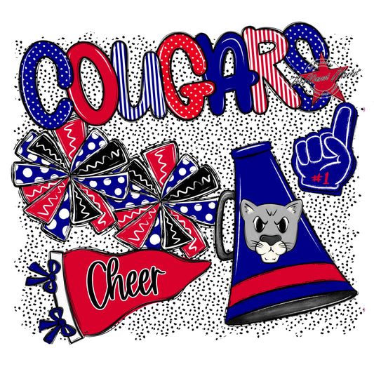 Cougars Cheer Spirit-Blue & Red