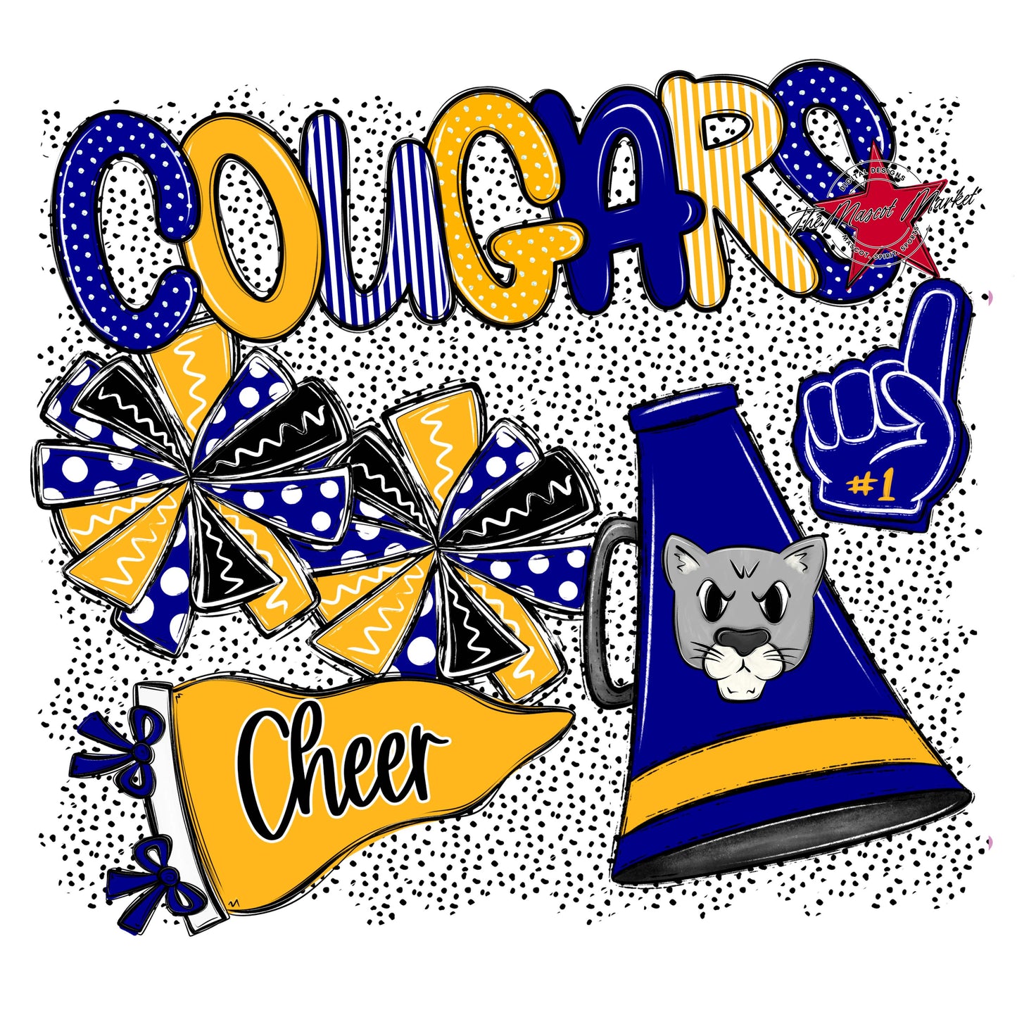 Cougars Cheer Spirit-Blue & Yellow