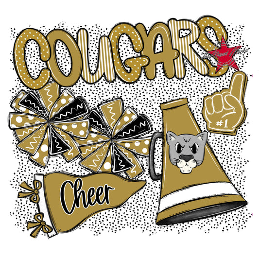 Cougars Cheer Spirit-Gold