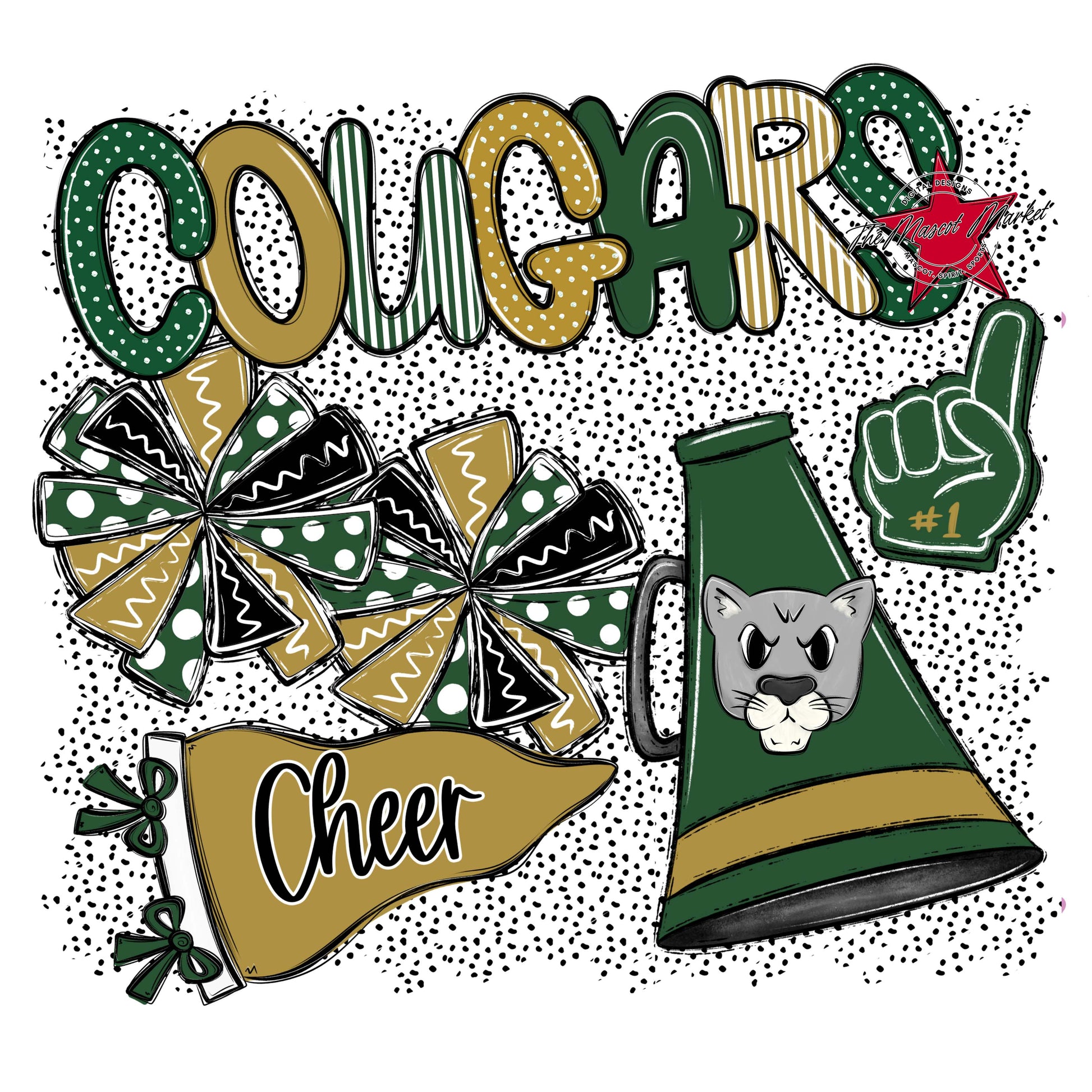 Cougars Cheer Spirit-Green & Gold