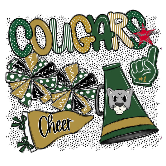 Cougars Cheer Spirit-Green & Gold