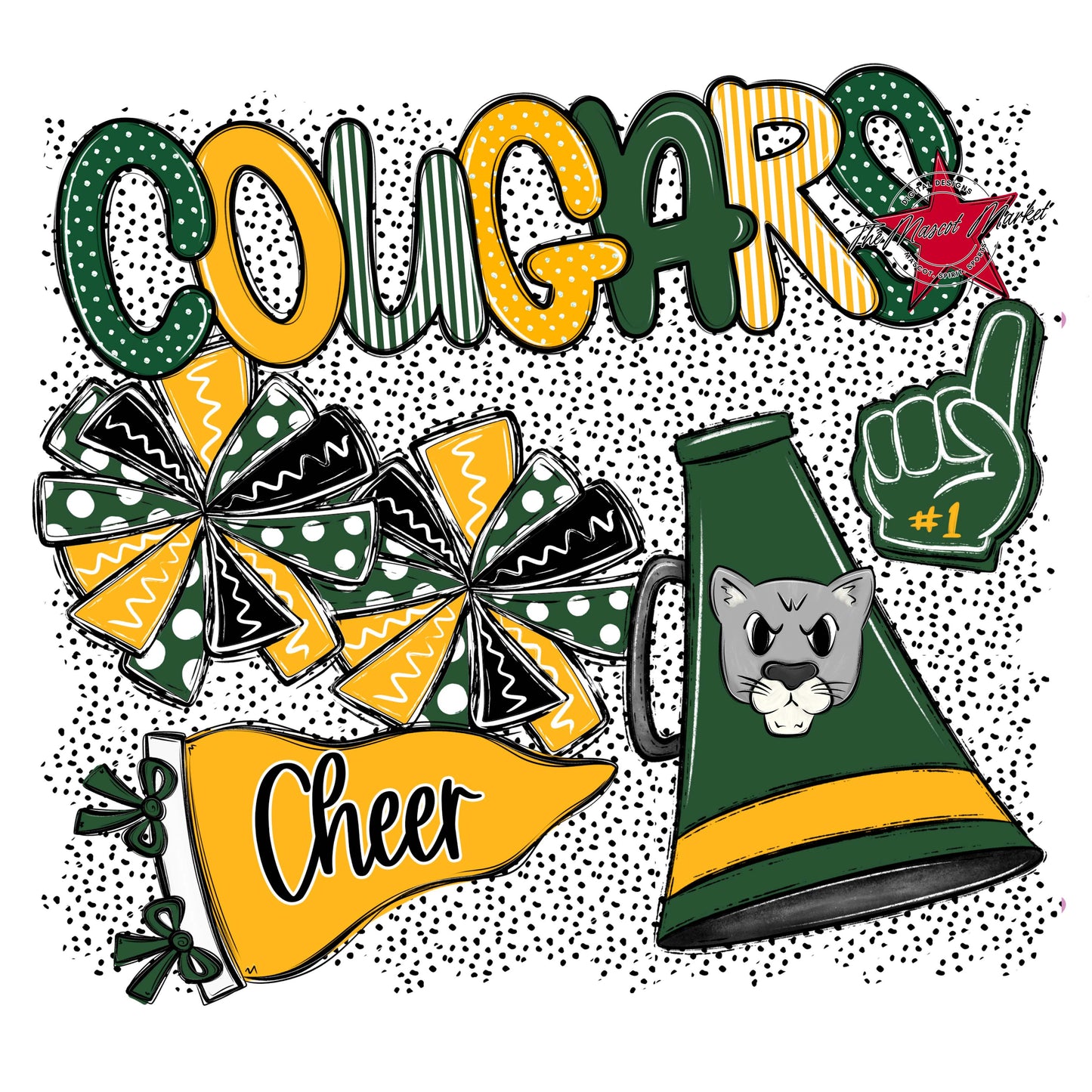 Cougars Cheer Spirit-Green & Yellow
