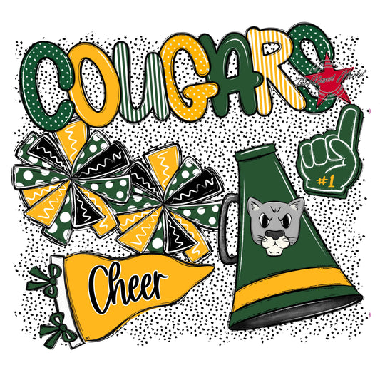 Cougars Cheer Spirit-Green & Yellow
