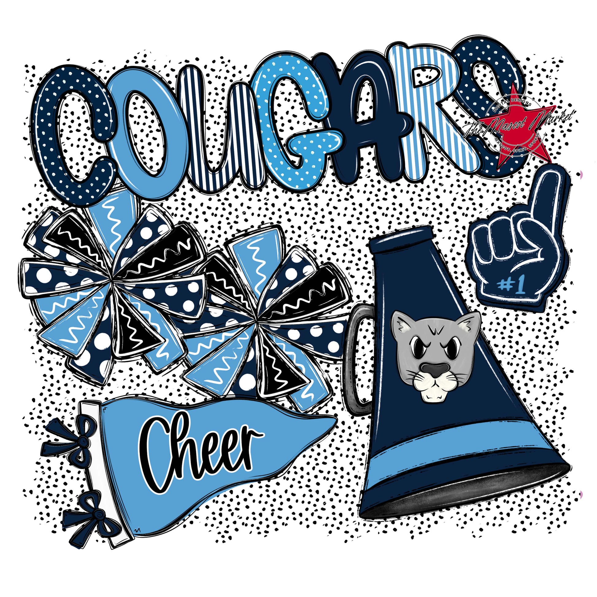 Cougars Cheer Spirit-Navy & Carolina Blue