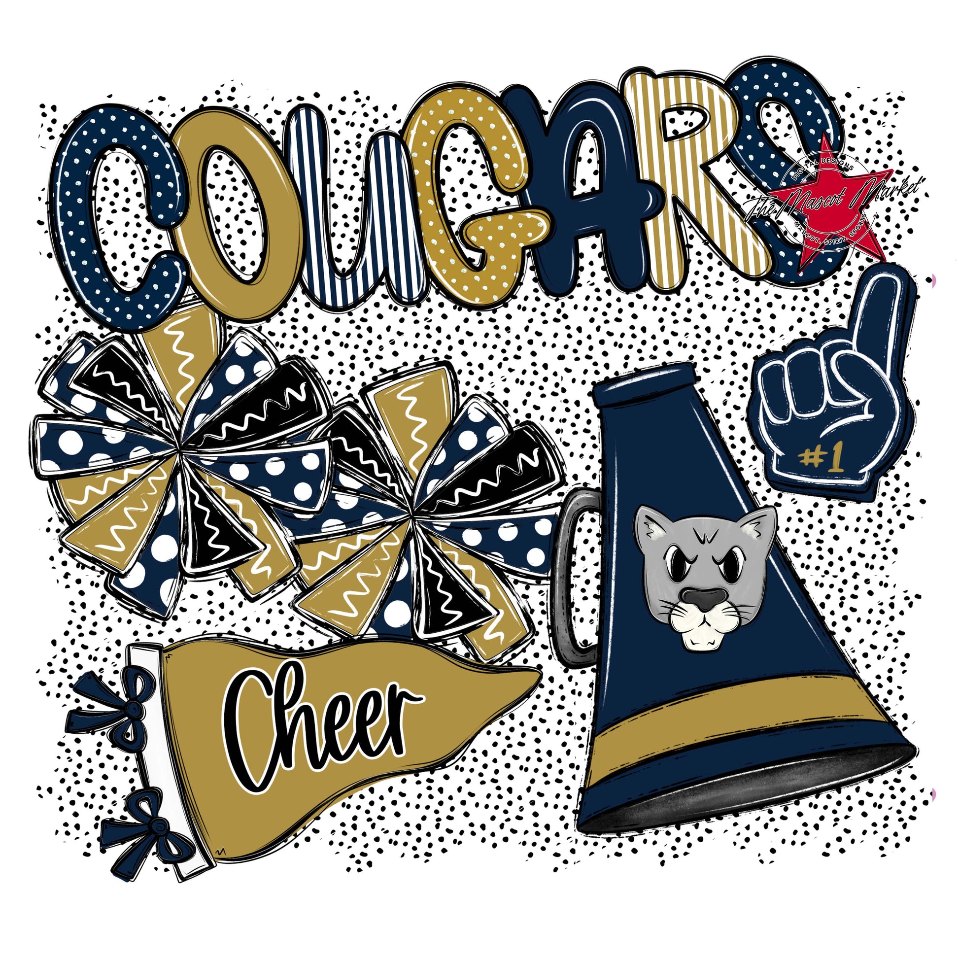 Cougars Cheer Spirit-Navy & Gold