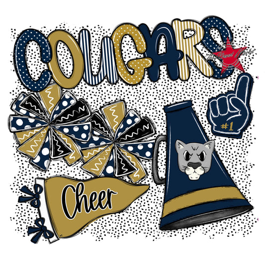 Cougars Cheer Spirit-Navy & Gold
