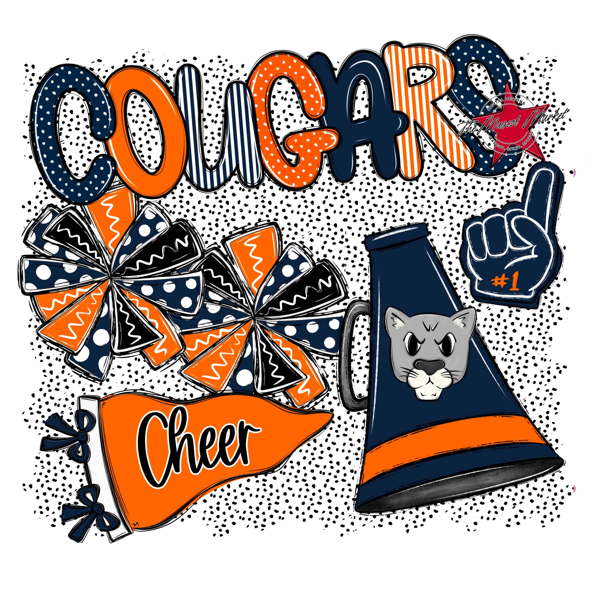 Cougars Cheer Spirit-Navy & Orange