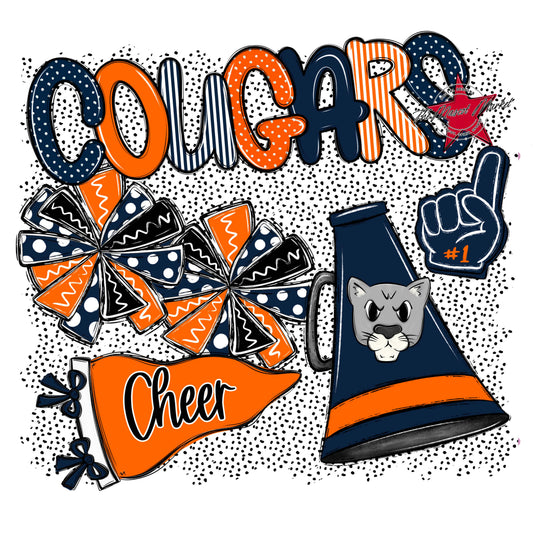 Cougars Cheer Spirit-Navy & Orange