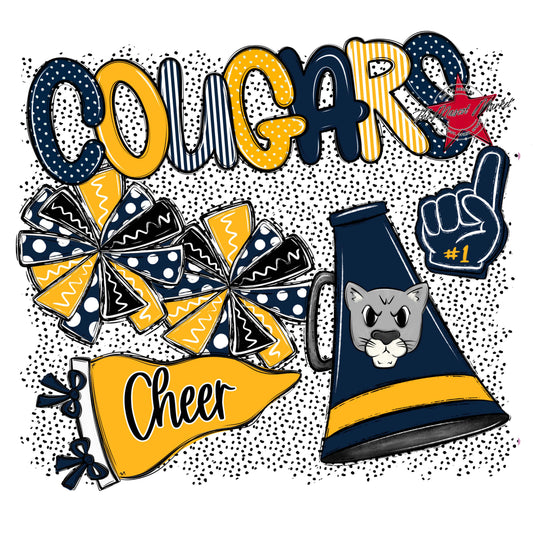 Cougars Cheer Spirit-Navy & Yellow