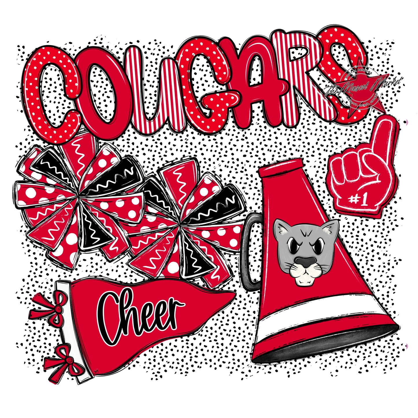 Cougars Cheer Spirit-Red