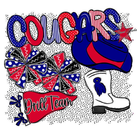Cougars Drillteam Spirit-Blue & Red