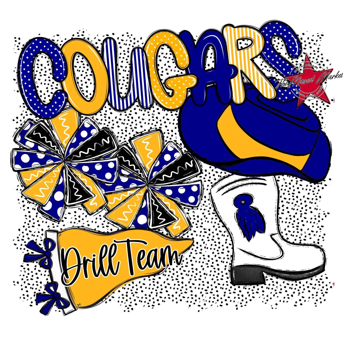 Cougars Drillteam Spirit-Blue & Yellow