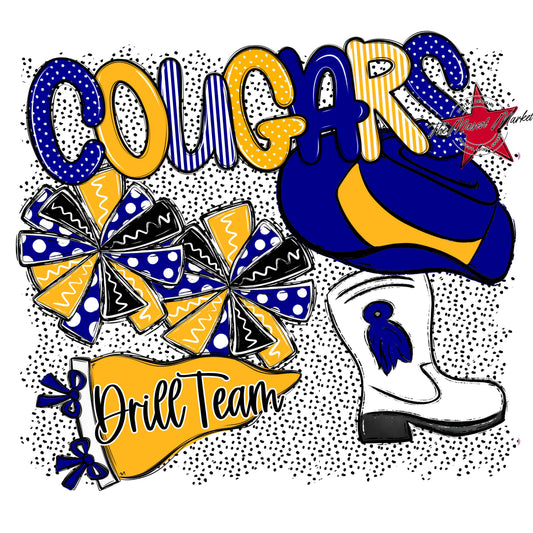Cougars Drillteam Spirit-Blue & Yellow