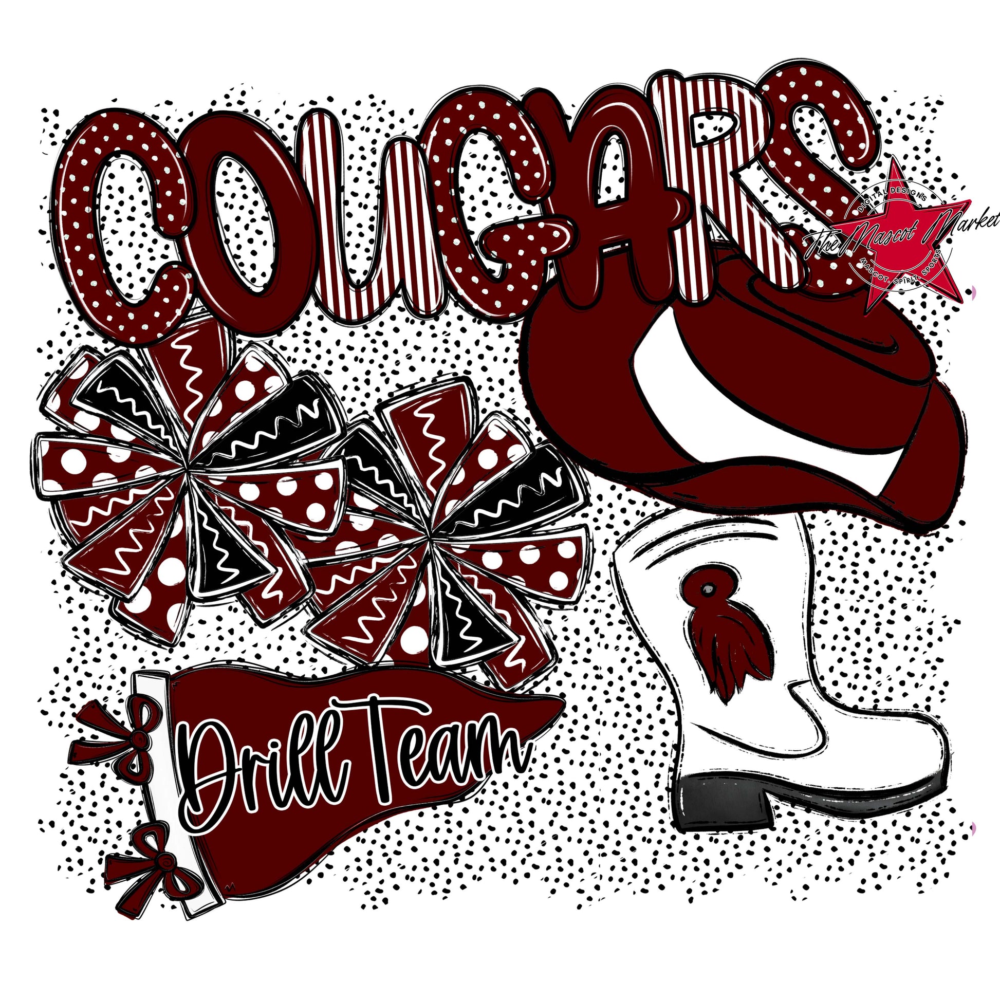 Cougars Drillteam Spirit-Maroon
