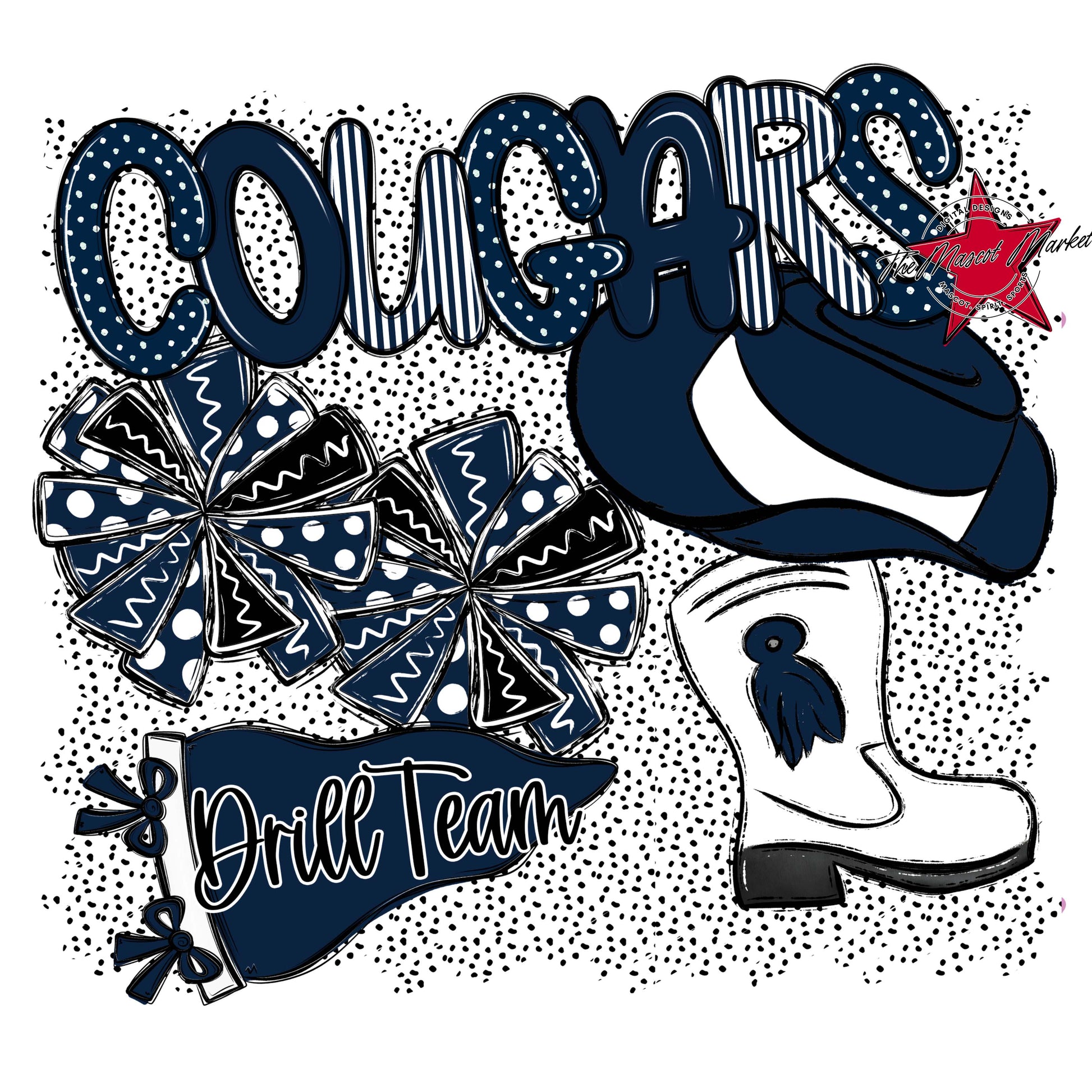 Cougars Drillteam Spirit-Navy