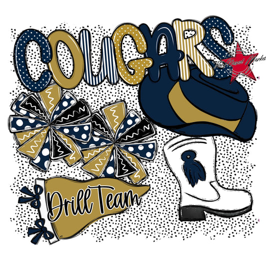 Cougars Drillteam Spirit-Navy & Gold