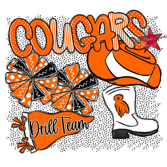 Cougars Drillteam Spirit-Orange
