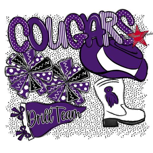 Cougars Drillteam Spirit-Purple