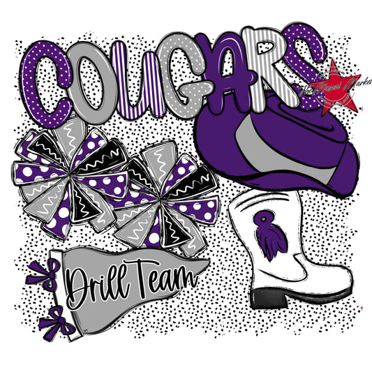 Cougars Drillteam Spirit-Purple & Grey