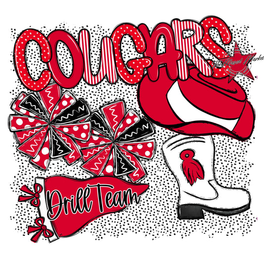 Cougars Drillteam Spirit-Red