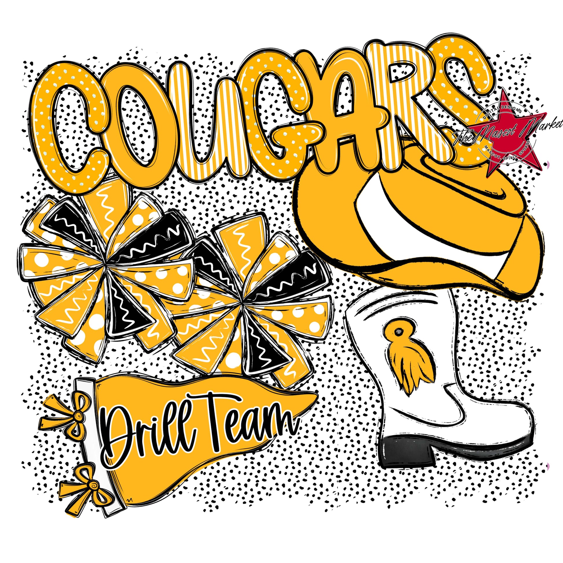 Cougars Drillteam Spirit-Yellow