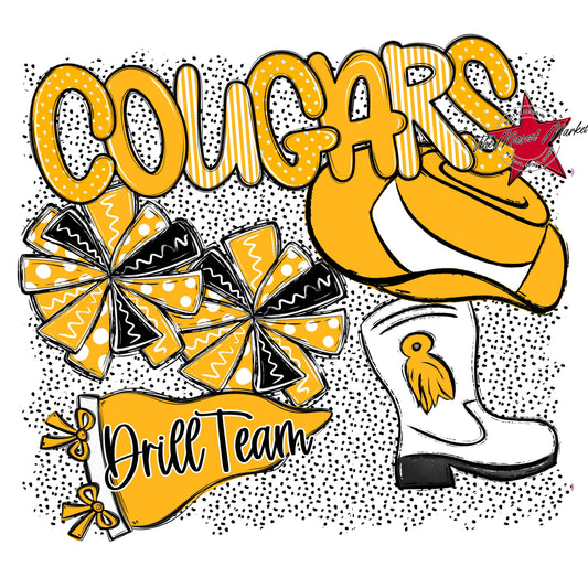 Cougars Drillteam Spirit-Yellow