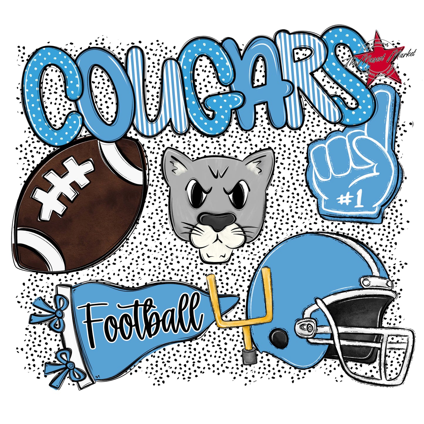Cougars Football Spirit-Carolina Blue