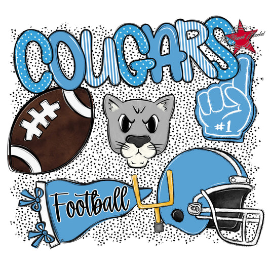 Cougars Football Spirit-Carolina Blue