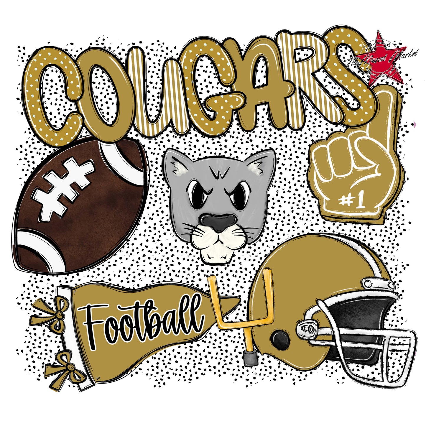 Cougars Football Spirit-Gold