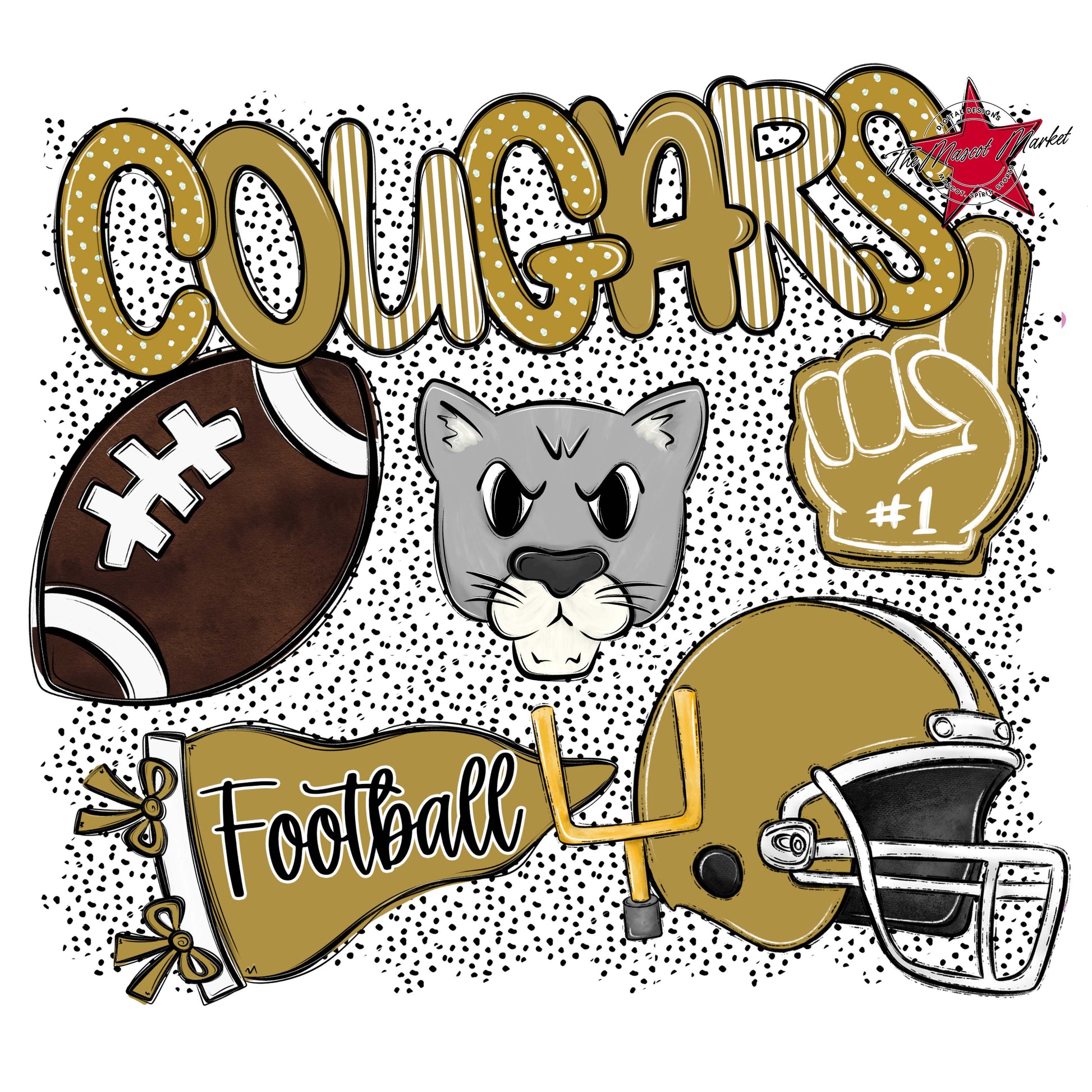 Cougars Football Spirit-Gold