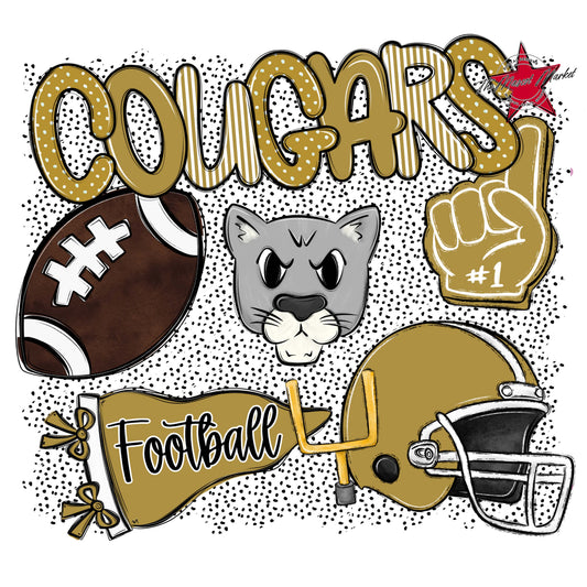 Cougars Football Spirit-Gold