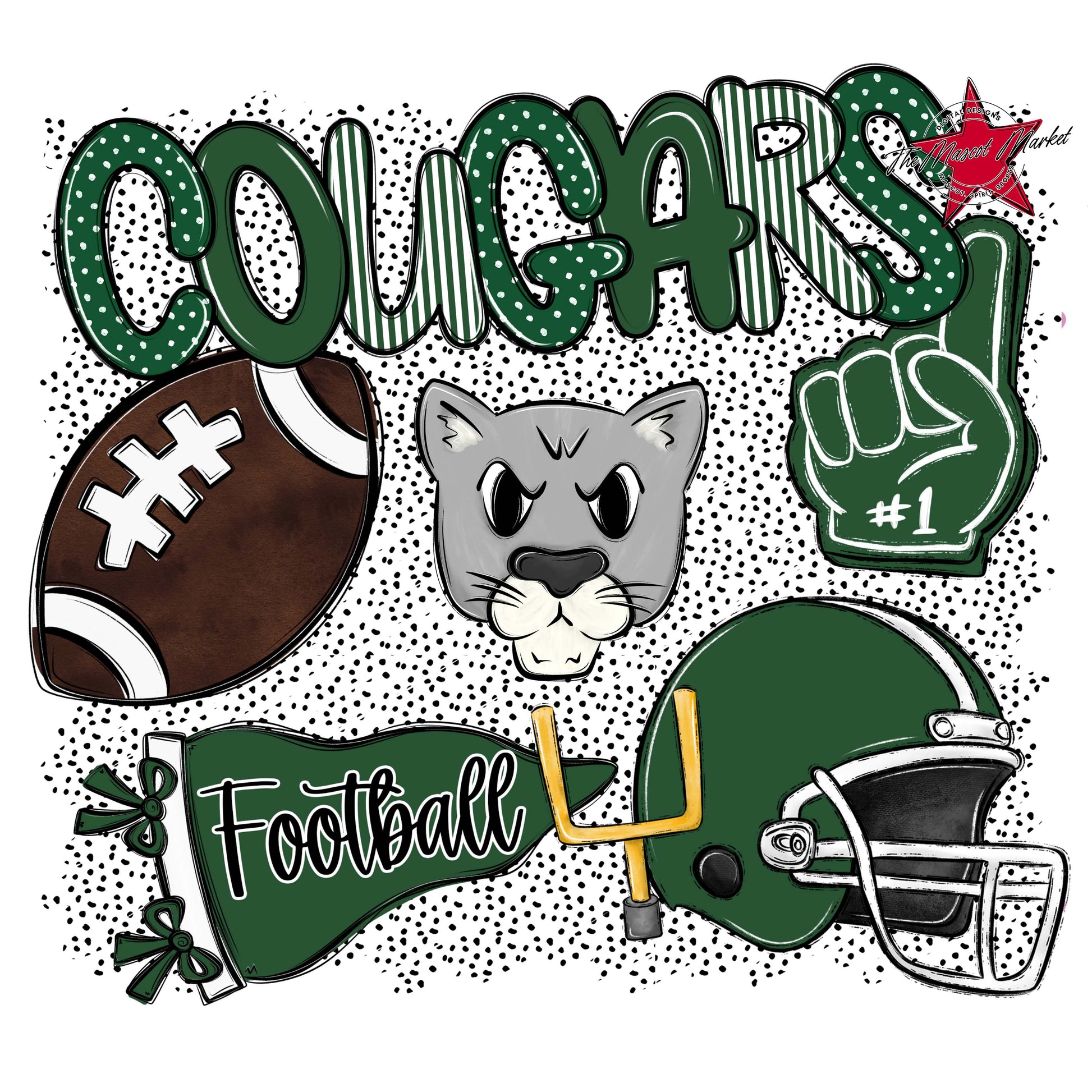 Cougars Football Spirit-Green